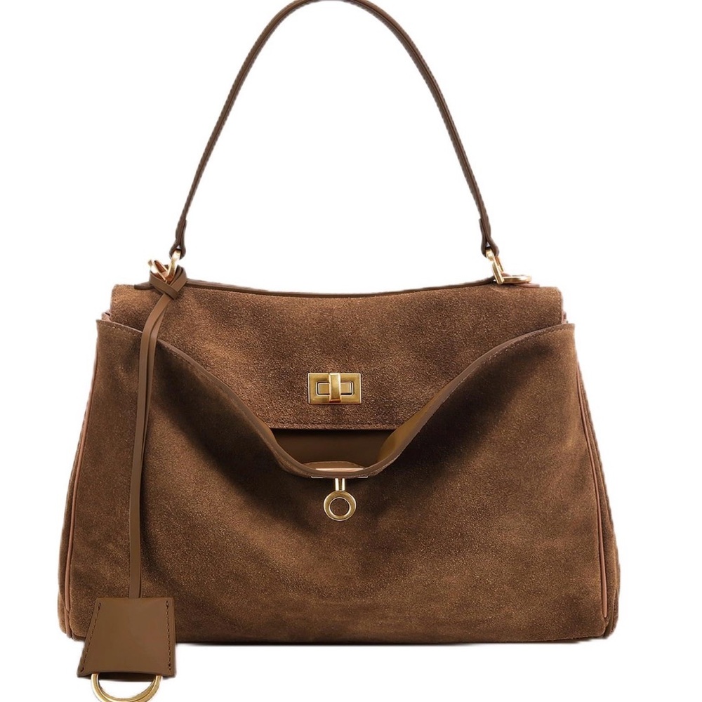 🤎 Effortless Luxury Suede Shoulder Bag – Rich Brown 🤎